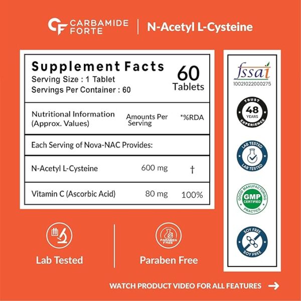 N-Acetyl, L-Cysteine 600mg (NAC) - Image 5