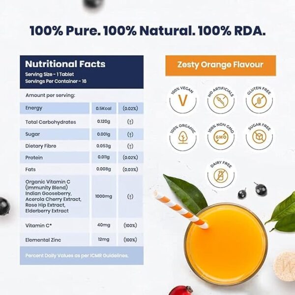 Wellbeing Nutrition Natural Vitamin C + Zinc - Image 3