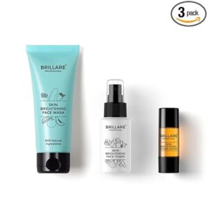 Skin Brightening Natural Face Wash, Toner and Face Serum Combo With Cavier Lime