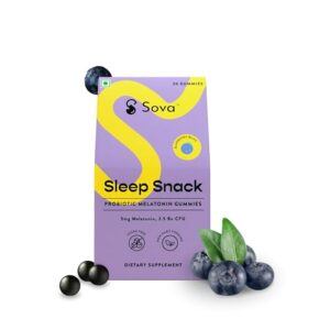 Sova Sleep Snack | Sugar Free Probiotic Melatonin Gummies | Deep Sleep