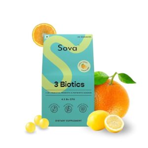Sova 3Biotics 3-in-1 Gut Health Gummies | Prebiotics, Probiotics & Postbiotics |