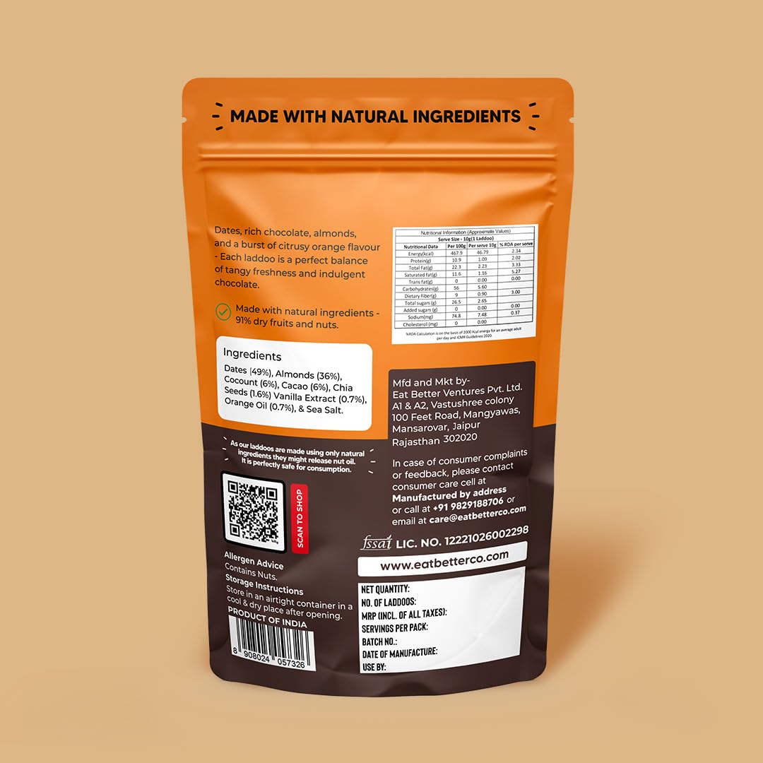 Eat Better Co Better Laddoos - Orange & Chocolate - Delicious Sugar-Free Laddoos - Image 7