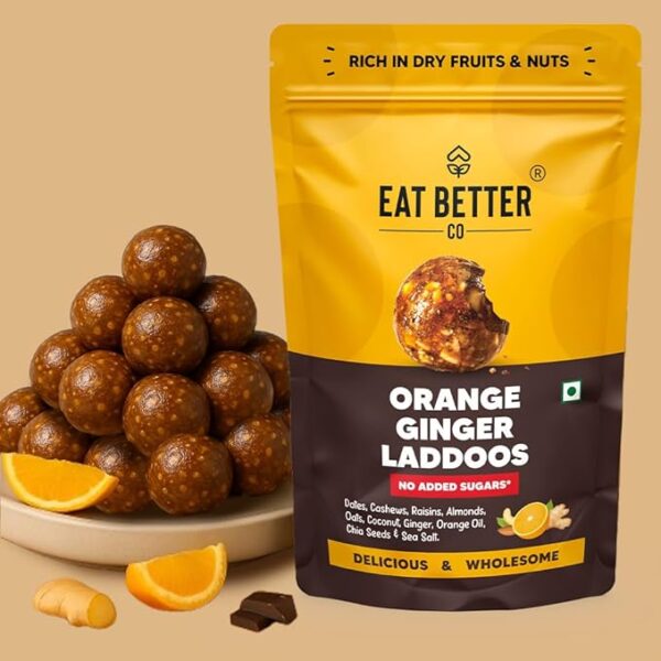 EAT BETTER CO Orange & Ginger Sugar-Free Laddoos |