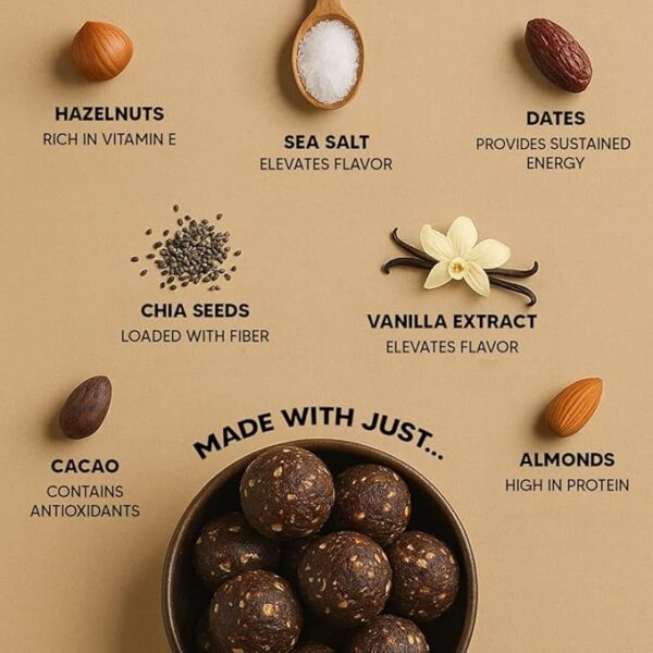 EAT BETTER CO - Hazelnut & Chocolate - Dates & Dry-Fruits Laddoos - Pack of 20 - Image 6