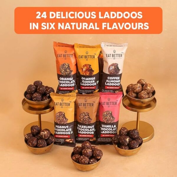 EAT BETTER CO Assorted Laddoo Box-24 Laddoos In 6 Different Flavors - Image 2