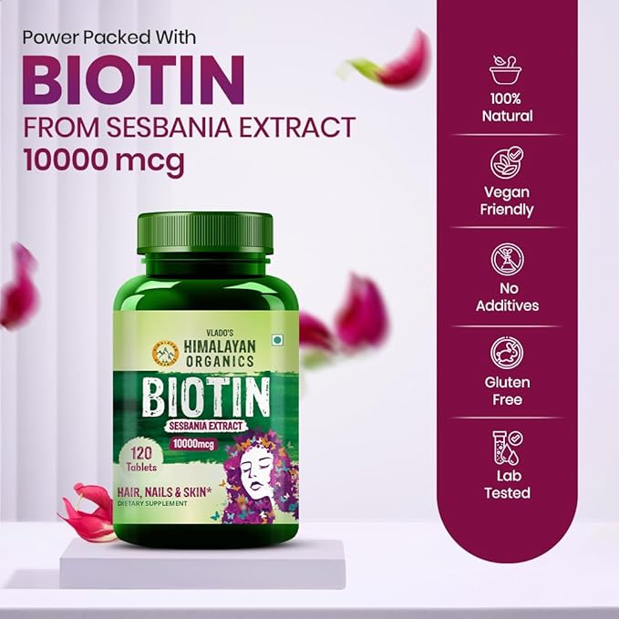 Vlado's Himalayan Organics Biotin 10000mcg for Hair Growth - Image 3
