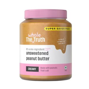 The Whole Truth - Supersaver Pack | Unsweetened Peanut Butter | 925 g | Creamy