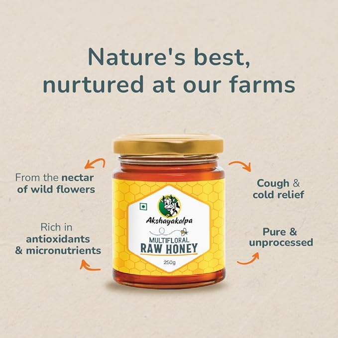 Akshayakalpa Multifloral Raw Honey 250 gms - Image 4