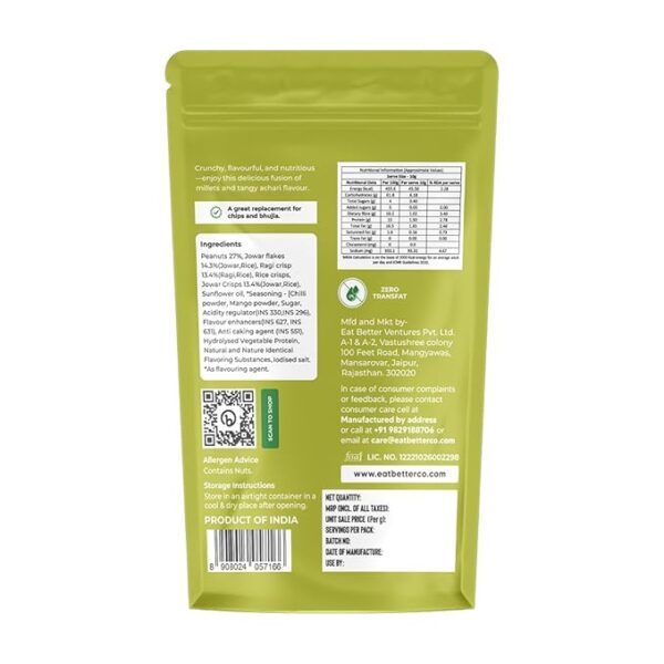 Eat Better Co – Millet Namkeen – Mango Achari – Chatpata, - Image 4