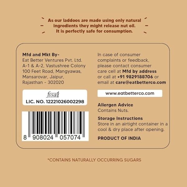 EAT BETTER CO - Hazelnut & Chocolate - Dates & Dry-Fruits Laddoos - Pack of 20 - Image 4