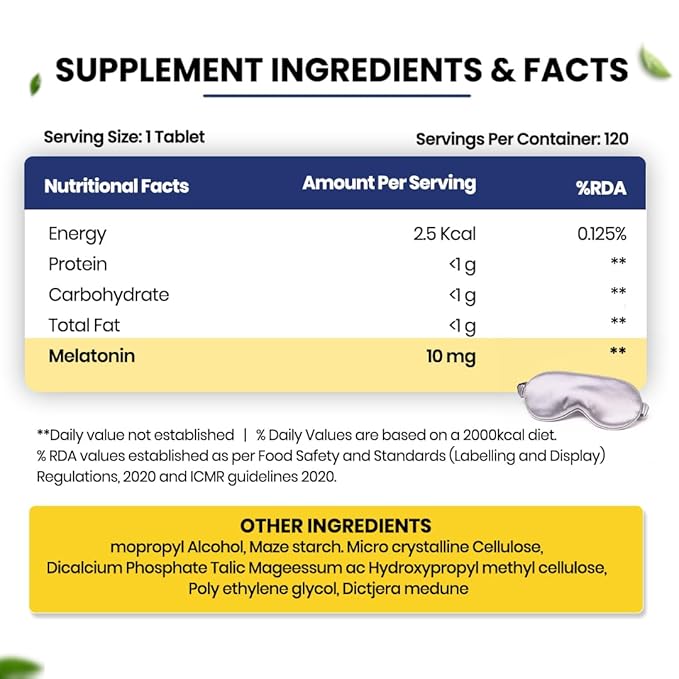 Vlado's Himalayan Organics Melatonin 10 MG Healthy Sleep Cycle - Image 2