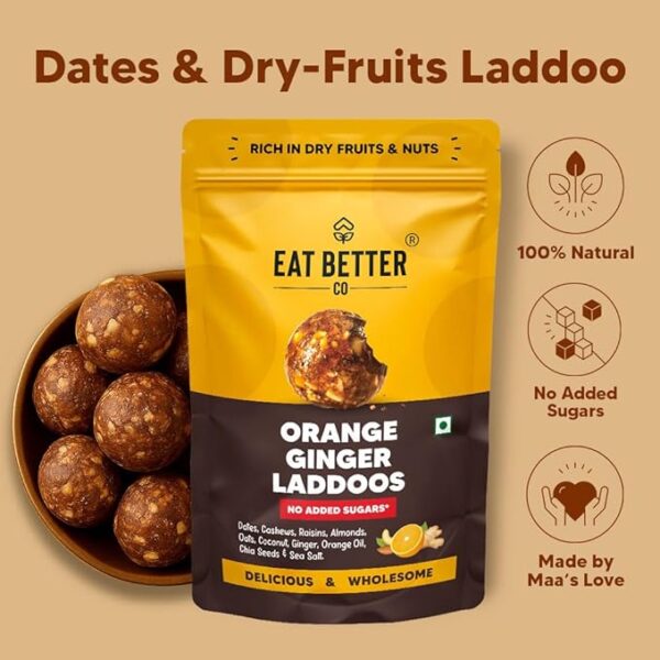 EAT BETTER CO Orange & Ginger Sugar-Free Laddoos | - Image 3