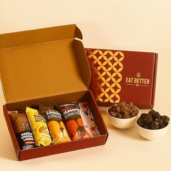 Eat Better Co - Dry-Fruits Gift Hamper – 5 Item Gift Set | Hazelnut Chocolate Laddoos - Image 3