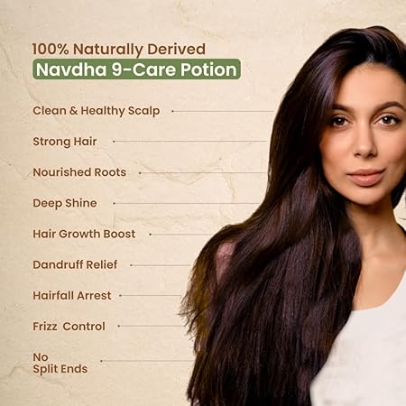 Nat Habit Aloe Peanut Navdha Shampoo Amla Reetha Shikakai for Dry Hair| 250ml - Image 4
