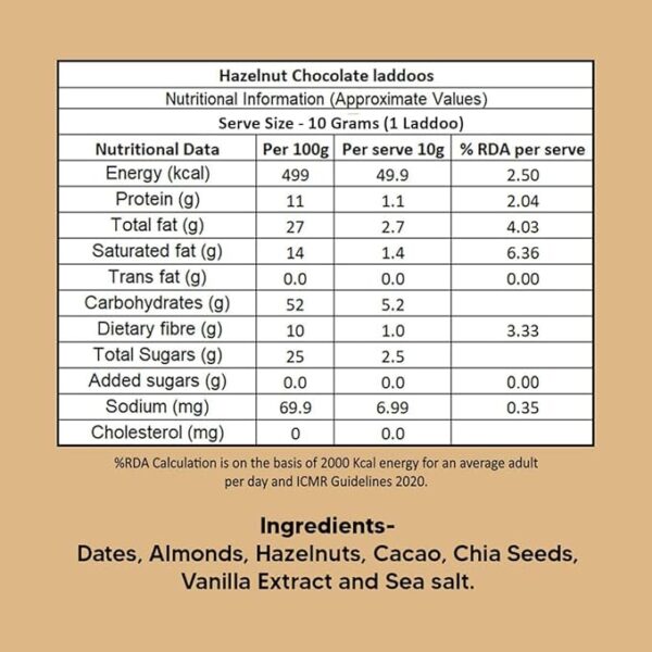 EAT BETTER CO - Hazelnut & Chocolate - Dates & Dry-Fruits Laddoos - Pack of 20 - Image 3