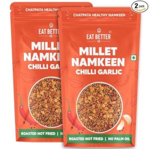 Eat Better Co – Millet Namkeen – Chilli Garlic – Chatpata, Healthy Namkeen Snacks