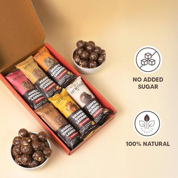 EAT BETTER CO Assorted Laddoo Box-24 Laddoos In 6 Different Flavors - Image 3