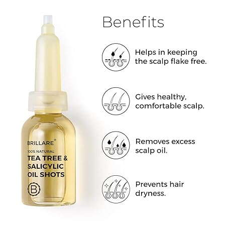 Brillare Tea Tree, Salicylic Acid & Coconut Shots, Light Oil for Summer (48ml) - Image 3