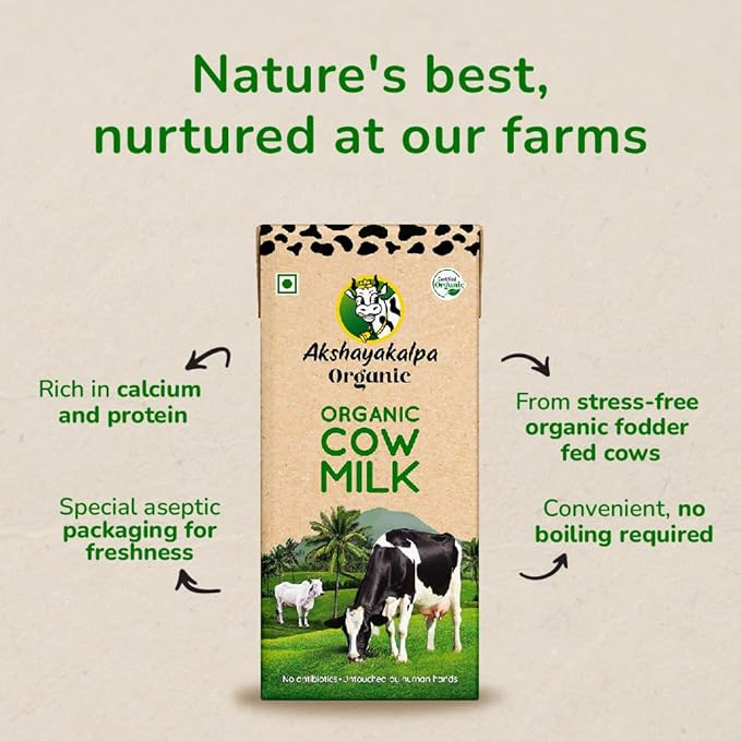 Akshayakalpa Organic Cow Milk (UHT) (1 Ltr (Pack of 4)), Liquid - Image 5