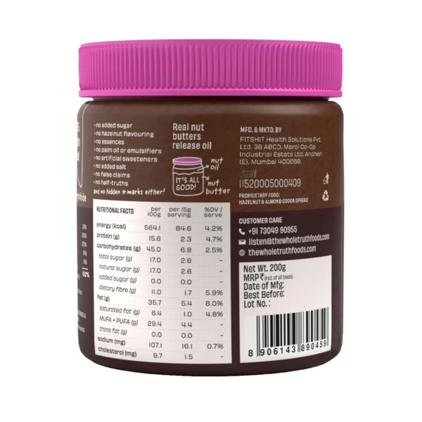 The Whole Truth - Hazelnut Spread - Creamy - 200g - Image 3