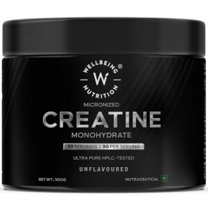 Wellbeing Nutrition Creatine Monohydrate Pure Micronised Powder