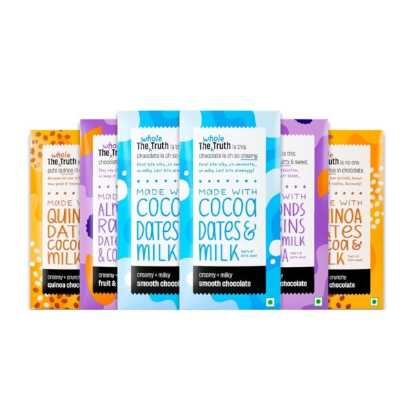 The Whole Truth - Assorted Milk Chocolates - Pack of 6 x50g Bars