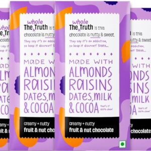 The Whole Truth Fruit & Nut Chocolate Sweetened With Dates - Pack of 6 x50g