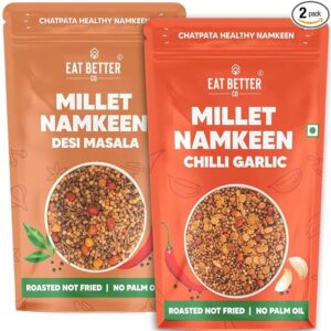 Eat Better Co - Millet Namkeen Combo - Chilli Garlic & Desi Masala