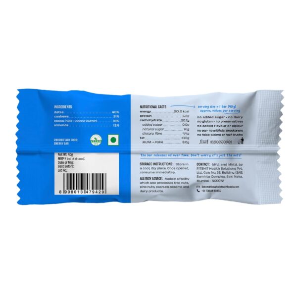 The Whole Truth - Energy Bars | Almond Choco Fudge | Pack of 6 x 40g - Image 2