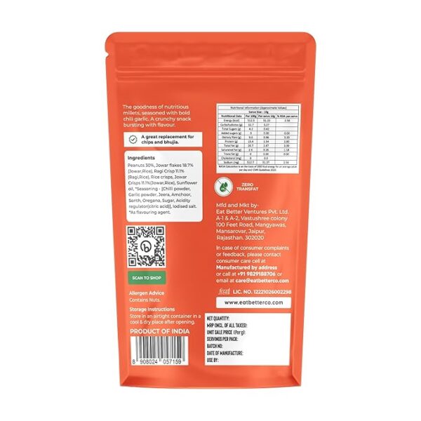 Eat Better Co – Millet Namkeen – Chilli Garlic – Chatpata, Healthy Namkeen Snacks - Image 4