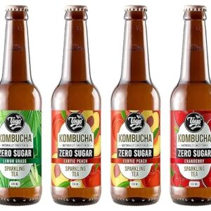 Toyo Kombucha - Sparkling Fermented Probiotic Liquid Tea Trial Pack Zero Sugar