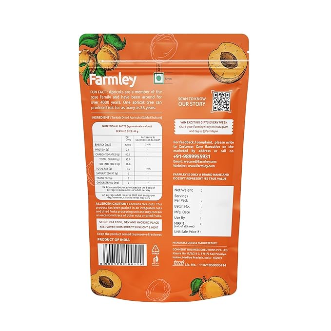 Farmley Exotics Apricots Dry Fruits | 200g - Image 2