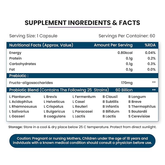 Vlado's Himalayan Organics Probiotics Supplement 60 Billion CFU+ Gut Health Supplements with Prebiotic - Image 2