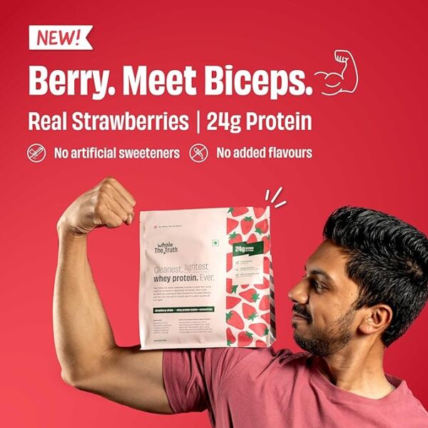 The Whole Truth Whey Protein Isolate+Concentrate | Strawberry Shake - Image 4