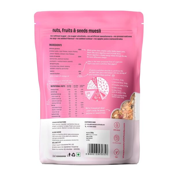 The Whole Truth - Breakfast Muesli | Nuts, Dried Fruits and Seeds | 350 grams - Image 2