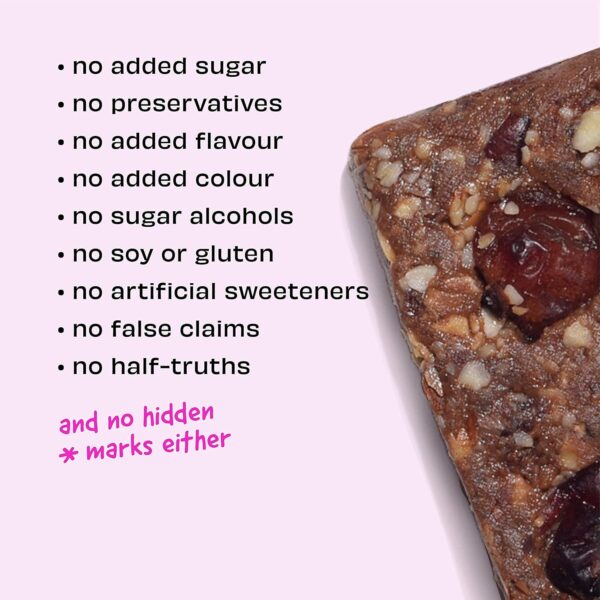 The Whole Truth - Energy Bars | Cocoa Cranberry Fudge | Pack of 6 x 40g - Image 3