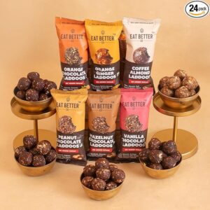 EAT BETTER CO Assorted Laddoo Box-24 Laddoos In 6 Different Flavors