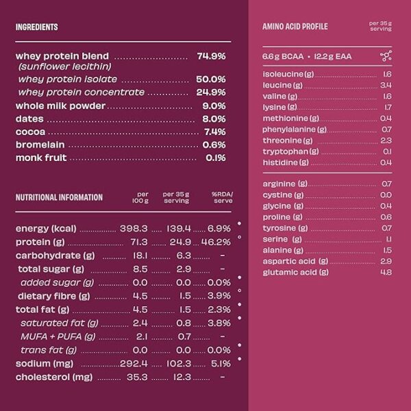 The Whole Truth Whey Protein Isolate+Concentrate | Light Cocoa - Image 5