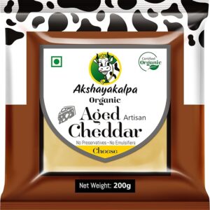 Akshayakalpa Organic Artisan Aged Cheddar, 200g