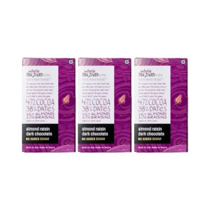 The Whole Truth Dark Chocolate - Almond Raisin | Pack Of 3 X 80 Gram
